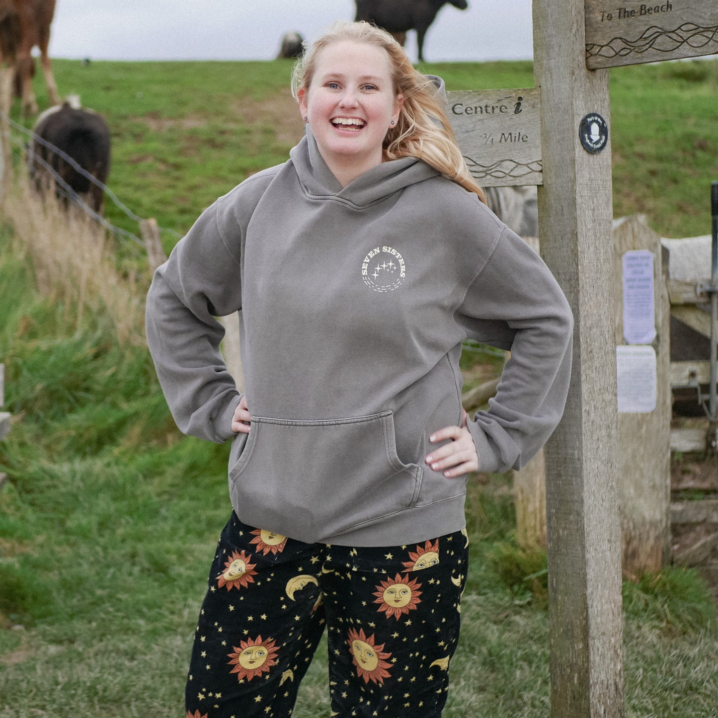 Stars Oversized Hoodie - Faded Grey