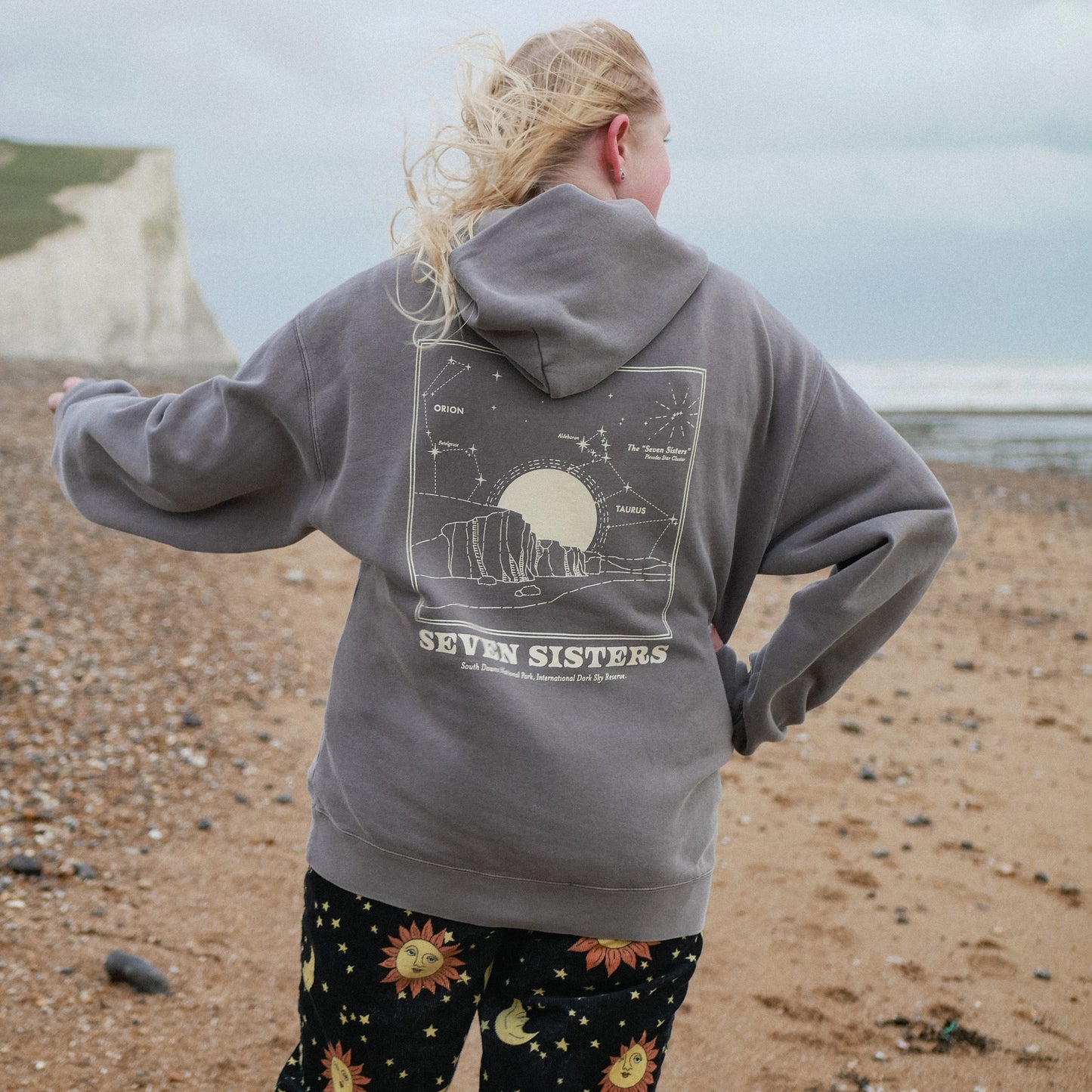 Stars Oversized Hoodie - Faded Grey